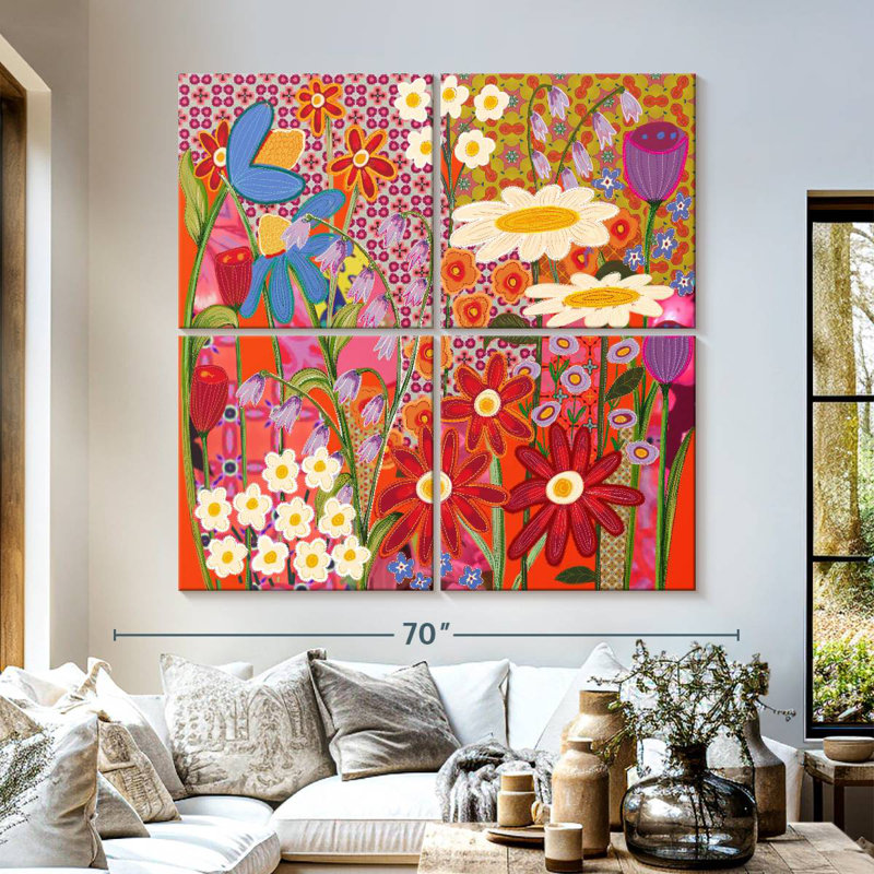 Harnek Flower Fabric II, 57" H x 57" W