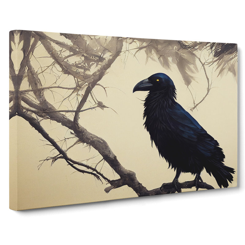 Boundless Raven Bird - Wrapped Canvas, 40cm H x 60cm W x 3cm D