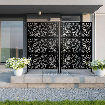 72"H×47"W×16"D Outdoor Metal Privacy Screen Garden Trellis Lattice Panel Fence Panel