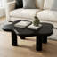 Table basse 40 "avec 4 pieds ronds, petite table basse mignonne, table centrale irrégulière unique pour le salon, appartement-1822949876