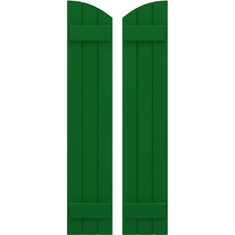 Volets de planche-n-lattes jointes avec plateau elliptique Americraft (2 lattes) (par paire), Vert viridien, 10 1/2", 64"
