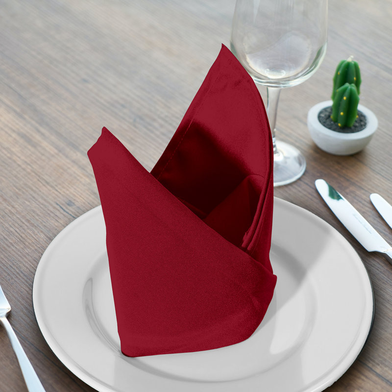 Poly Cotton Enrich Twill Cloth Napkins, Burgundy