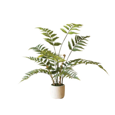 28'' Faux Fern Plant in Cement Pot