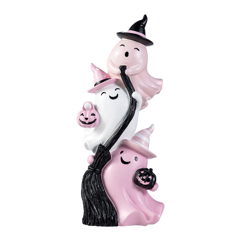 13"H Halloween Polyresin Stacked Ghost Table Decor