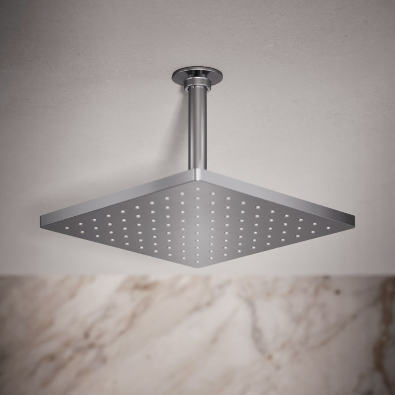 Honesty 10" Single-Function Wall or Ceiling-Mount Square Rainhead, Square Rain Showerhead 1.75 GPM, Polished Chrome