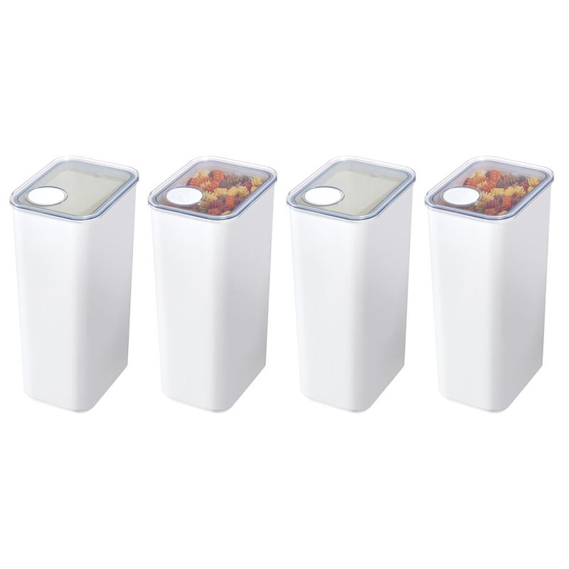 iDesign Extra Large Airtight Kitchen Canister with Removable Pour Cap - Set of 4 - White