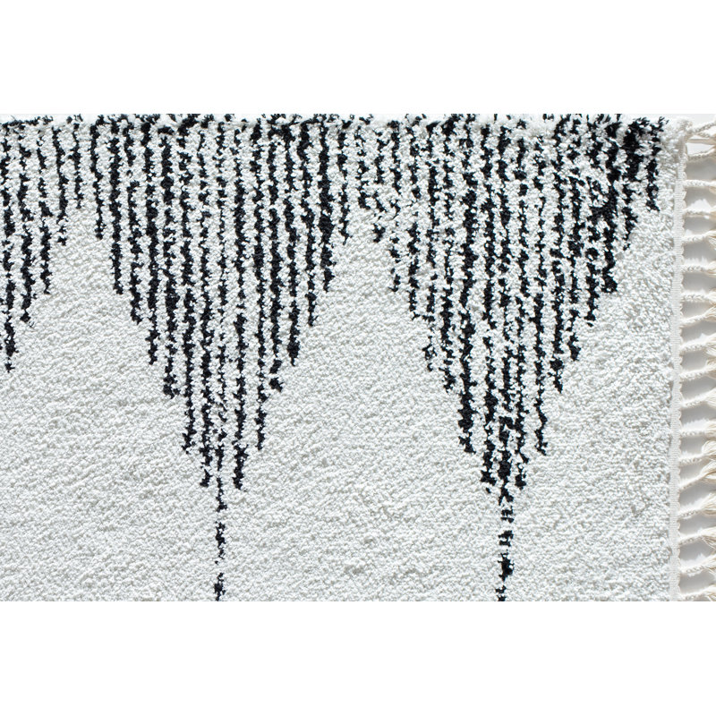 Tapis blanc Qi Mason, Rectangle 2 pi 2 po x 4 pi