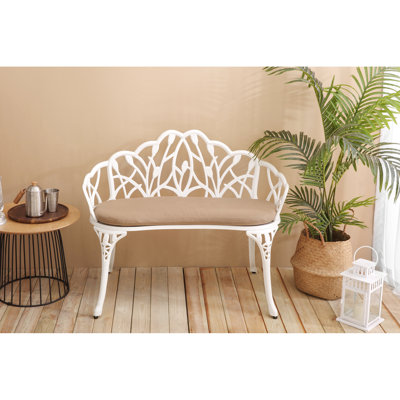 Banc de jardin avec accents floraux pour la terrasse et le jardin
