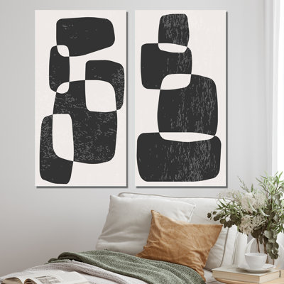 «Abstract Artistic Organic Minimalistic Shapes IV», ensemble de 2 peintures