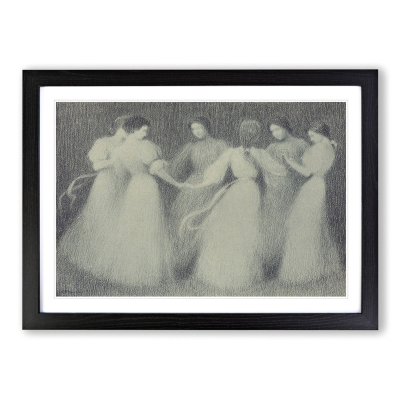 La Ronde by Henri Le Sidaner - Picture Frame Painting, 27cm H x 36cm W x 2cm D, Black Framed
