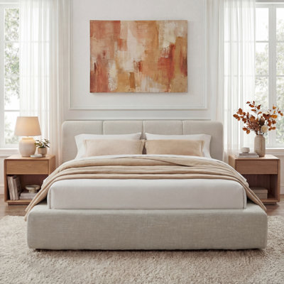 Luxurious Cloud Soft Compressed Upholstered Platform Bed