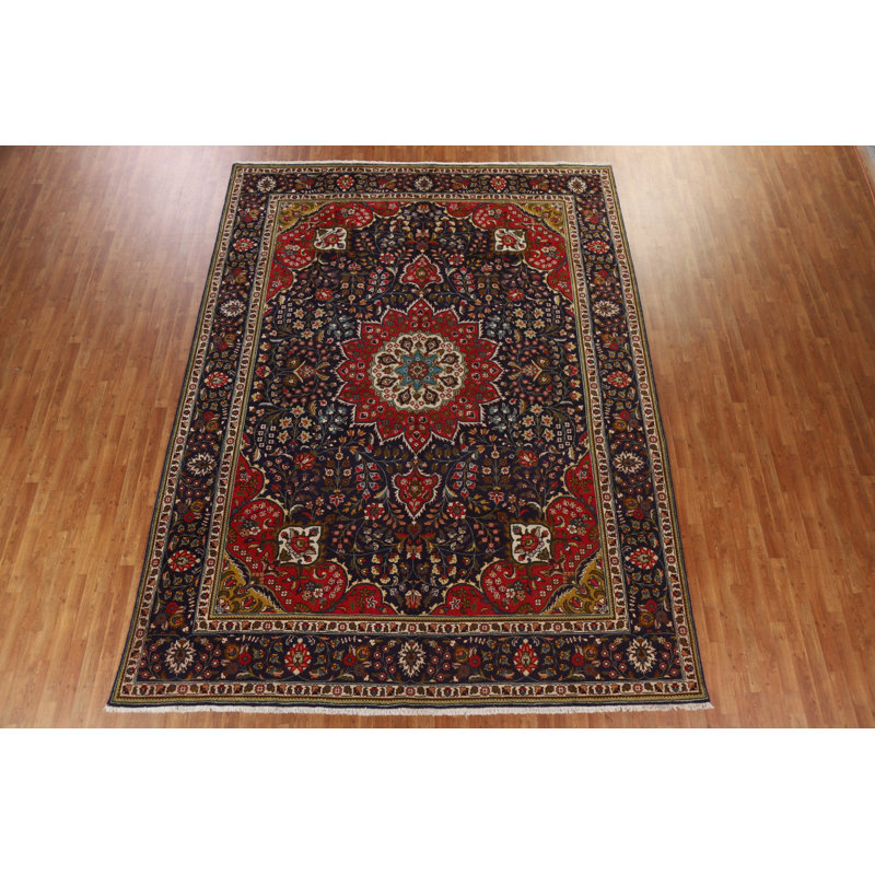 Tapis persan à motif végétal Tabriz noué à la main 10 x 13