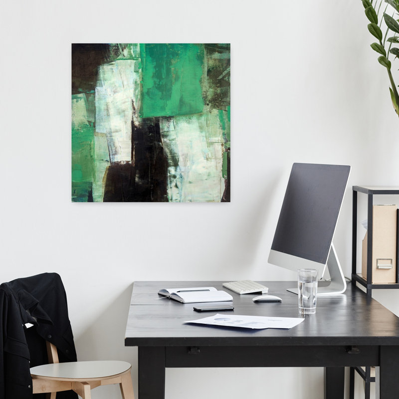 Verdure, art contemporain abstrait, H 18 po x l 18 po
