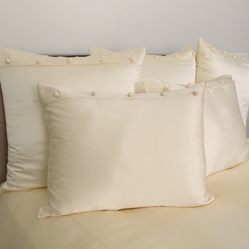 Charmeuse Bedding, Ivory, Square 26"