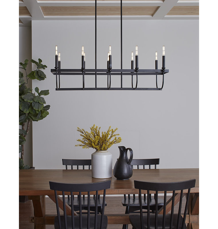 Luminaire suspendu géométrique à 10 lumières pour îlot de cuisine