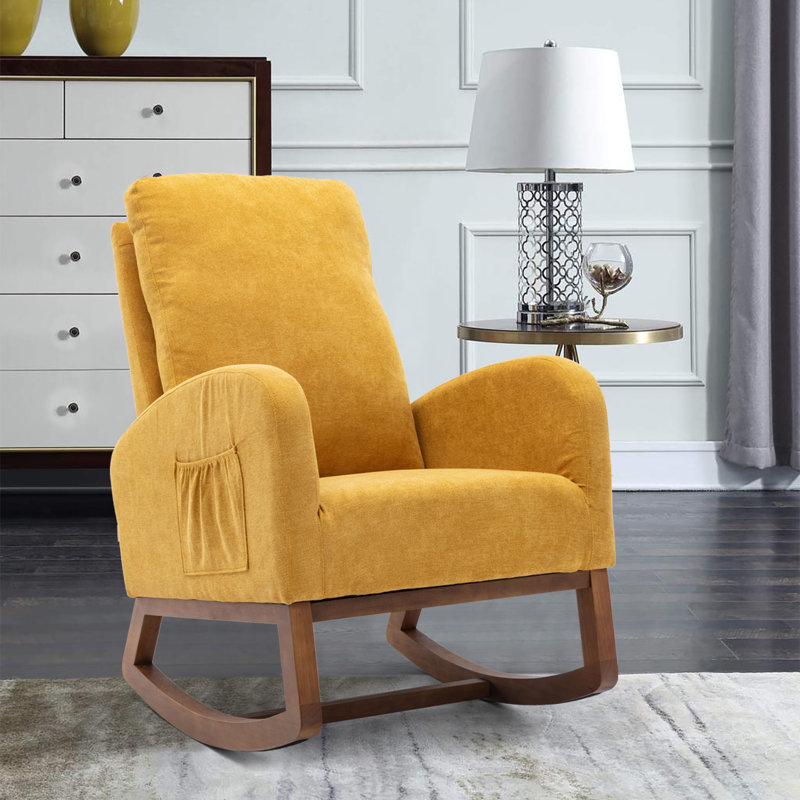 Chaise berçante Carriana, Jaune
