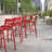 Mawadah Modern Commercial Grade 2 Slat Indoor/Outdoor Steel Bar Stool-317061291
