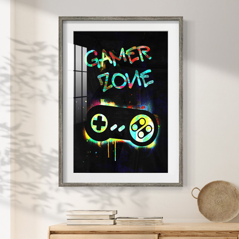 Étiquette Gamer IV - impression encadrée, Vieilli, H 25,5 po x l 17,5 po