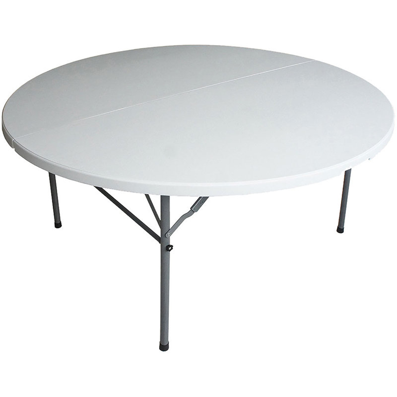 Plastic Circular Fold-in-Half Portable Folding Table, 29'' H X 60'' L