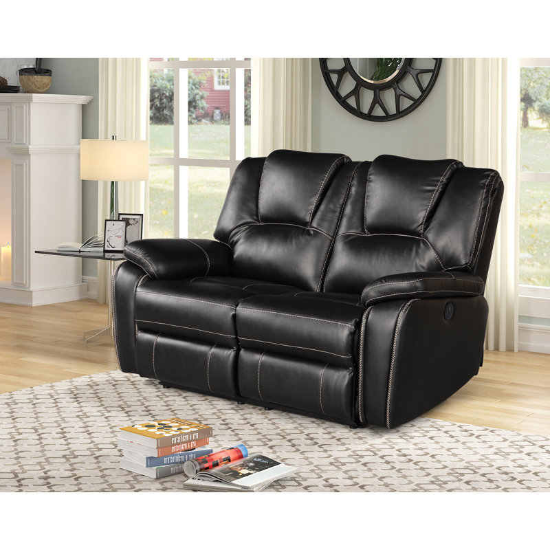 Causeuse inclinable en cuir respirant Air, Noir