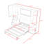 Grand lit escamotable avec placard, tiroirs et tablettes-1043570823
