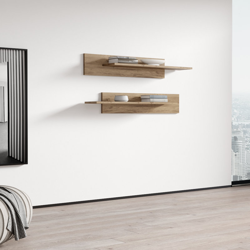 Balroop 2 Piece Floating Shelf, Oak