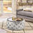 Stunning Button- In Velvet With Tempered Glass, 29.24" W X D 14.29" H, Smoke Color Option Charming Glass Top, Tone