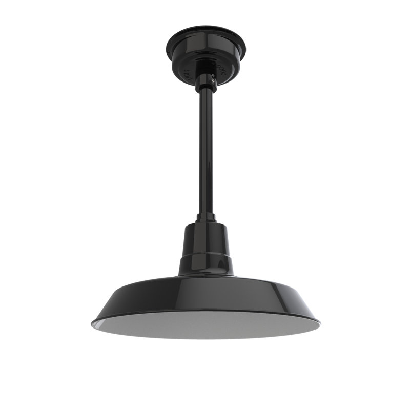 Luminaire suspendu en forme de dôme à 1 lumière DEL Haleigh, Noir, H 48 po x l 16 po x P 16 po