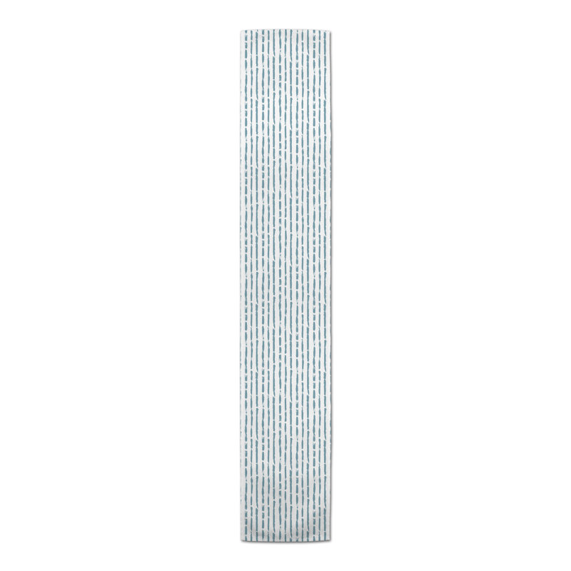 Conswella Rectangle Striped Polyester Table Runner, 16" D x 90" L, Blue
