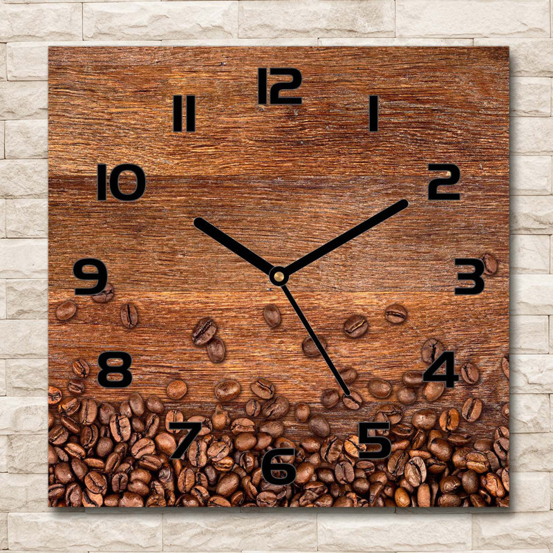 Harish Glass Wall Clock, Black/Brown