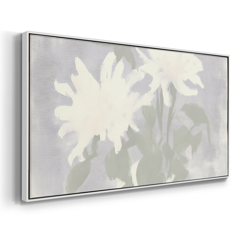 Botanical Series-CCSCXII - Toile tendue avec châssis tendue, prête à être accrochée, H 17 po x l 33 po, Blanc