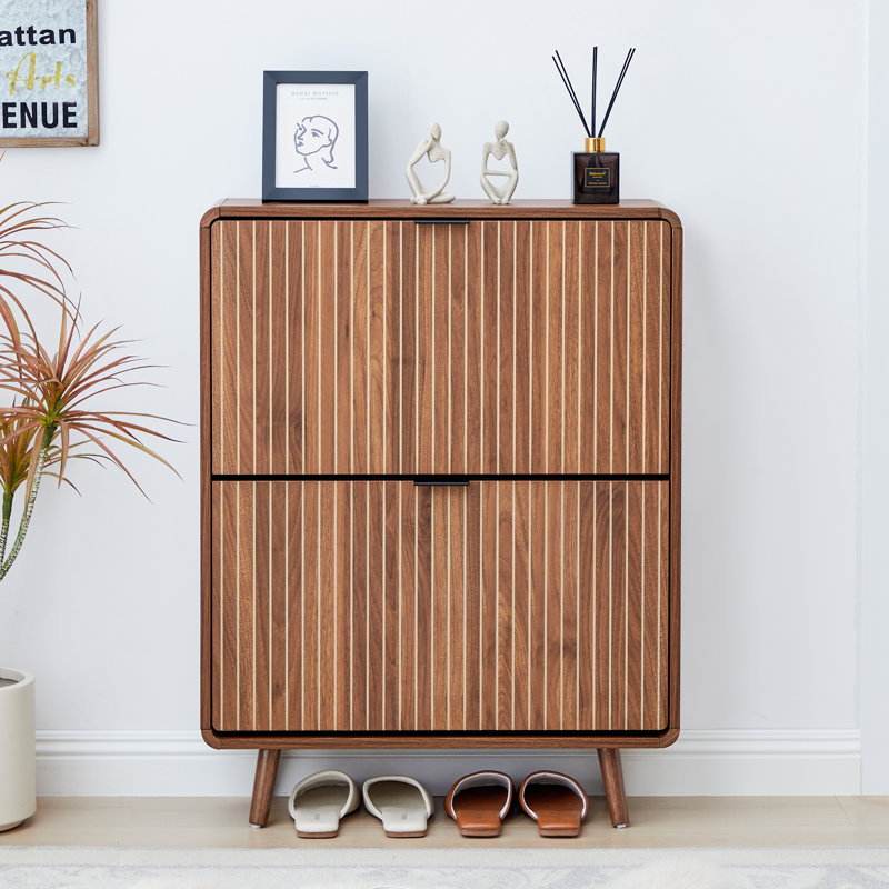 12 Pair Shoe Storage Cabinet, Walnut