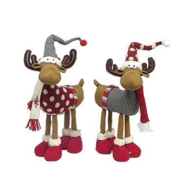 Christmas Moose Stuffed Holiday Accent