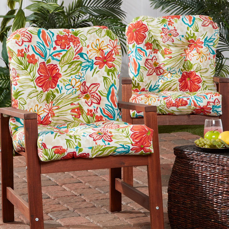 Coussin de chaise d'extérieur Lester, 2, H 21 po x l 21 po x P 21 po, Brise florale