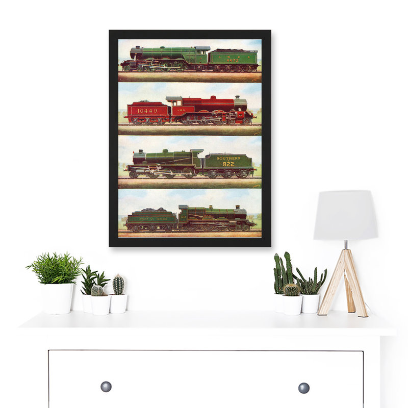 Transport Vintage Train Engine Locomotives Steam LNER LMS - Painting
