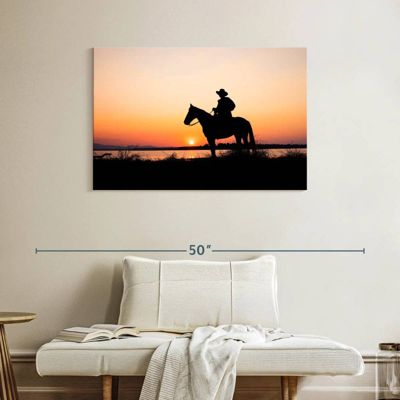 Silhouette de cowboy Lelar, H 26 po x l 39 po