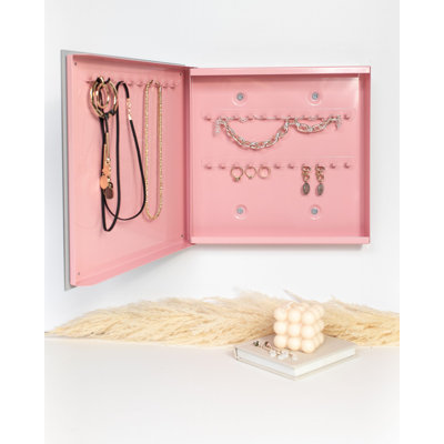 Metal Wall Organizer with Key Hooks