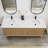 Seoul 72" Double Vanity in Washed Ash Grey with White Grain Composite Stone Top
