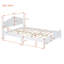 Structure de lit plateforme en bois pour grand lit, lit de support à lattes en bois de style rétro, contreplaqué en bois aggloméré de pin massif, sans sommier, assemblage facile, blanc
