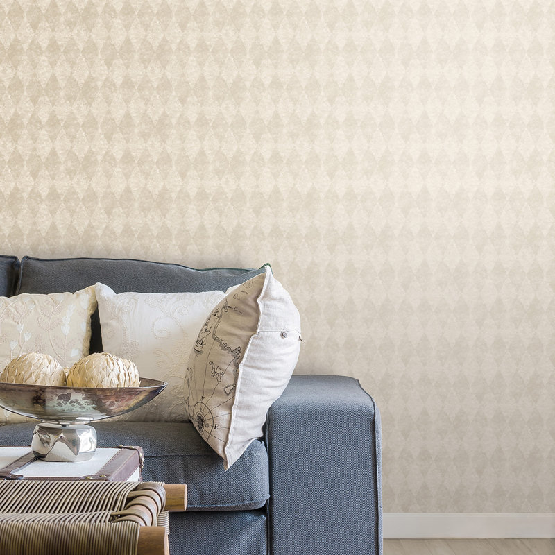 Jonty 25.4m x 52.8cm Textured Semi-Gloss Wallpaper Roll, Beige