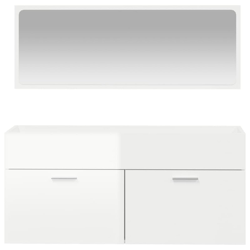 Kolling Freestanding Bathroom Cabinet, High Gloss White