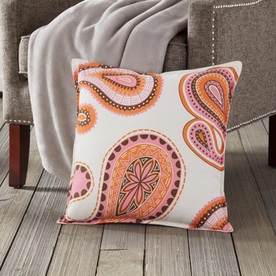 Paisley Cotton Canvas Throw Pillow