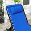 Fauteuil de bronzage portatif - 4 chaises de plage réglables, respirantes et pliantes bleues avec filet inclinable et respirant