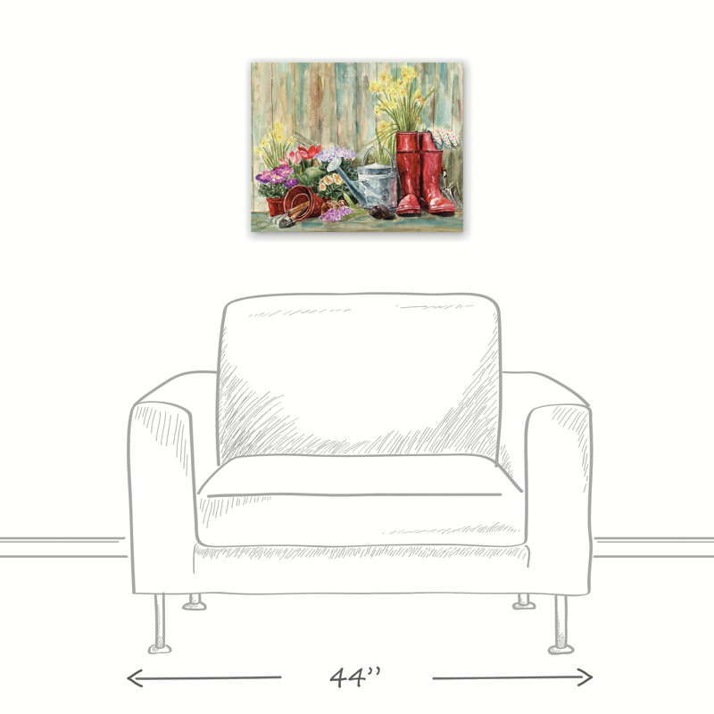 « aquarelle jardinage », reproduction sur toile