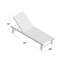 Chaise longue inclinable simple en teck de 74 po avec coussins Arnoult