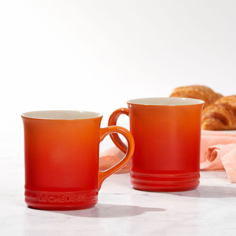 Le Creuset Stoneware Sea Salt Mug, 14Oz., Orange
