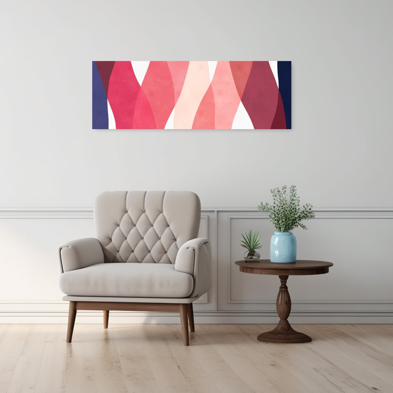 Art mural contemporain abstrait abstrait rose, H 36 po x l 12 po