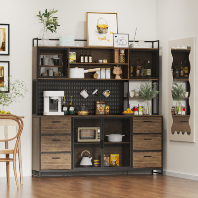71'' W 6-Drawer Kitchen Pantry With Cabinets