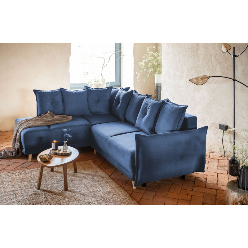 Lazy Lukka 6 Seater Sofa Bed, Left Hand Facing, Blue