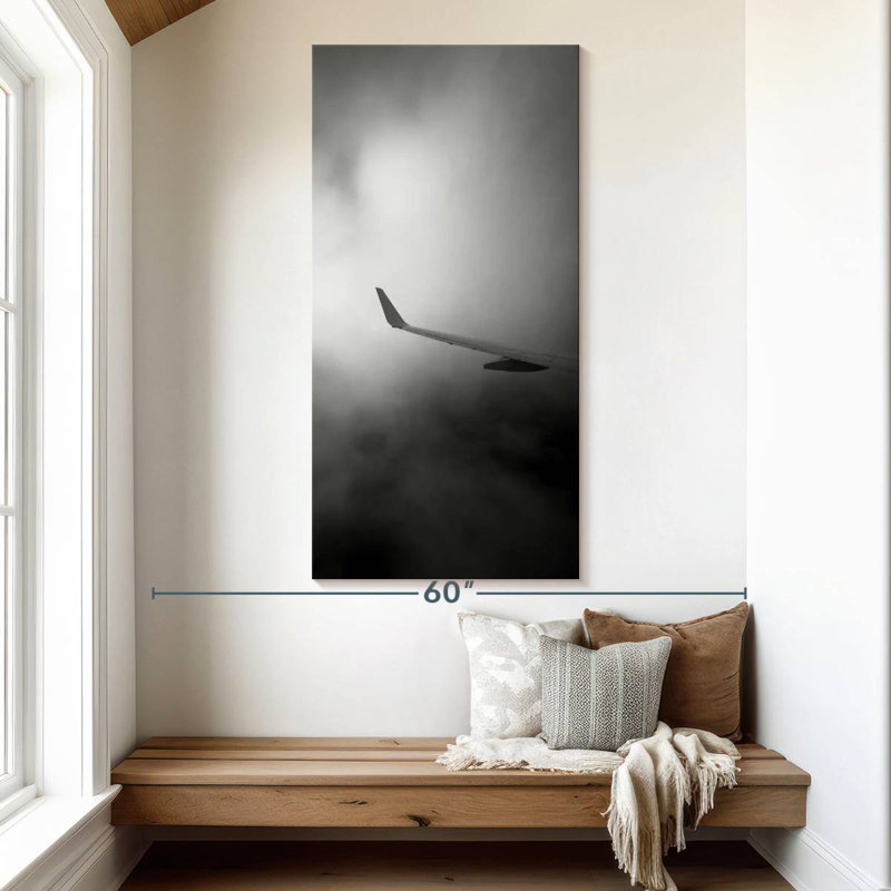 Aile d'avion monochrome, H 54 po x l 27 po